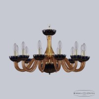 Люстра подвесная хрустальная Bohemia Crystal 1308/12/240 G Am/Amber-Blue/H-1K