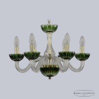 Люстра подвесная хрустальная Bohemia Crystal 1308/6/165 G Cl/Clear-Green/H-1K