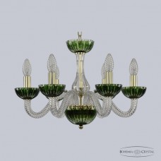 Люстра подвесная хрустальная Bohemia Crystal 1308/6/165 G Cl/Clear-Green/H-1K