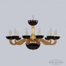 Люстра подвесная хрустальная Bohemia Crystal 1309/12/300 G Am/Amber-Blue/H-1K