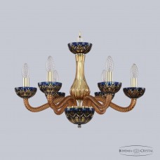 Люстра подвесная хрустальная Bohemia Crystal 1309/6/200 G Am/Amber-Blue/H-1I