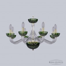 Люстра подвесная хрустальная Bohemia Crystal 1309/8/240 G Cl/Clear-Green/H-1J