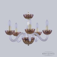 Люстра подвесная хрустальная Bohemia Crystal 1310/5/165 G Cl/Shampan/M-1F