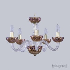 Люстра подвесная хрустальная Bohemia Crystal 1310/5/165 G Cl/Shampan/M-1F