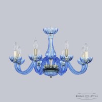 Люстра подвесная хрустальная Bohemia Crystal 1310/8/240 G Aq/Aquamarime/M-1H