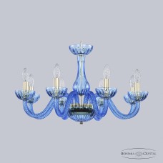 Люстра подвесная хрустальная Bohemia Crystal 1310/8/240 G Aq/Aquamarime/M-1H