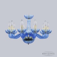 Люстра подвесная хрустальная Bohemia Crystal 1311/10/200 G Aq/Aquamarime/M-1H