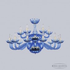 Люстра подвесная хрустальная Bohemia Crystal 1311/12+6/360/2d G Aq/Aquamarine/M-1H
