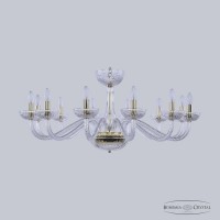 Люстра подвесная хрустальная Bohemia Crystal 1311/12/360 G Cl/Clear/M-1G