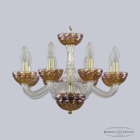 Люстра подвесная хрустальная Bohemia Crystal 1311/8/165 G Cl/Shampan/M-1F