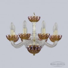 Люстра подвесная хрустальная Bohemia Crystal 1311/8/165 G Cl/Shampan/M-1F
