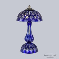 Настольная лампа хрустальная Bohemia Crystal 1370L/3/25 Ni Clear-Blue/H-1I