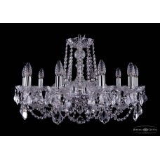 Подвесная люстра хрустальная Bohemia Crystal 1402/10/240/Ni/Leafs