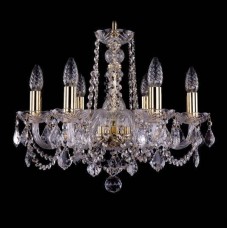 Подвесная люстра хрустальная Bohemia Crystal 1402/6/160/G/Leafs Подвесная люстра хрустальная Bohemia Crystal 1402/6/160/G/Leafs