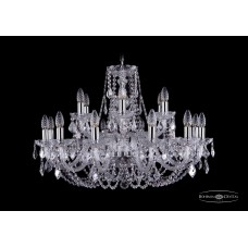 Подвесная люстра Bohemia Crystal Nikel 1406/12+6/300/Ni/Leafs