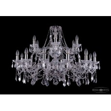 Подвесная люстра Bohemia Crystal Nikel 1413/12+6/360-85/2d/Ni/Leafs