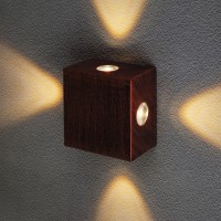 Уличный настенный светильник Elektrostandard 1601 TECHNO LED Kvatra красно-черный a039987