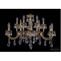 Подвесная люстра хрустальная Bohemia Crystal 1702/7+7/300+150/A/GB