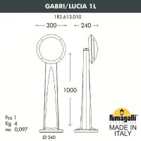 Столб уличный Fumagalli GABRI/LUCIA 1L 1R3.613.010.LYE27