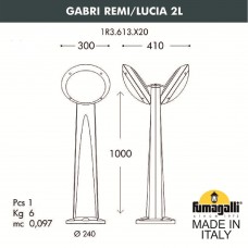 Столб уличный наклонный Fumagalli GABRI REMI/LUCIA 2L 1R3.613.X20.WYE27