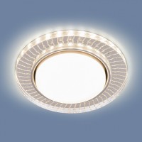 Встраиваемый светильник с LED подсветкой Elektrostandard 3033 GX53 CL/SL прозрачный/серебро a045484