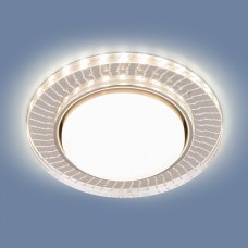 Встраиваемый светильник с LED подсветкой Elektrostandard 3033 GX53 CL/SL прозрачный/серебро a045484