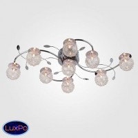 Люстра потолочная со светодиодной подсветкой Eurosvet Armeria 4800/9 хром / синий + красный + фиолетовый