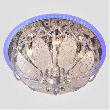 Люстра потолочная со светодиодной подсветкой Eurosvet Disco 80100/8 хром/голубой