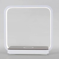 Светодиодная настольная лампа с беспроводной зарядкой QI Eurosvet Frame 80502/1 коричневый