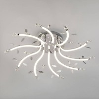 Люстра потолочная с подсветкой Eurosvet Willow 90128/10 хром 90W