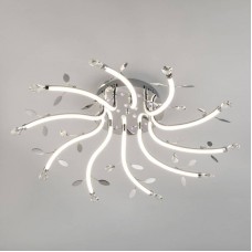 Люстра потолочная с подсветкой Eurosvet Willow 90128/10 хром 90W