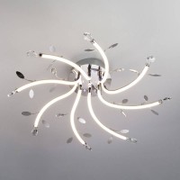 Люстра потолочная с подсветкой Eurosvet Willow 90128/8 хром 72W