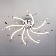 Люстра потолочная с подсветкой Eurosvet Willow 90128/8 хром 72W