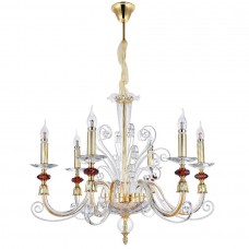 Подвесная люстра Crystal lux CATARINA SP6 GOLD/TRANSPARENT-COGNAC
