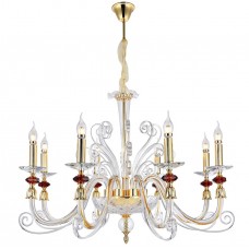 Подвесная люстра Crystal lux CATARINA SP8 GOLD/TRANSPARENT-COGNAC