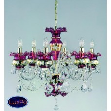Подвесная люстра хрустальная ArtGlass ESMERALDA VIII WHITE/RED