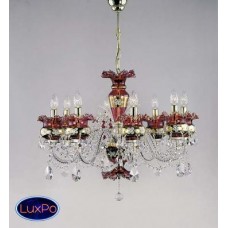 Подвесная люстра хрустальная ArtGlass ESMERALDA V WHITE/RED