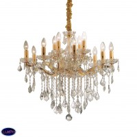 Подвесная люстра хрустальная Ideal lux Florian Sp12 Oro 035611