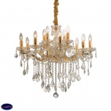Подвесная люстра хрустальная Ideal lux Florian Sp12 Oro 035611