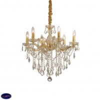 Подвесная люстра хрустальная Ideal lux Florian Sp6 Oro 035635