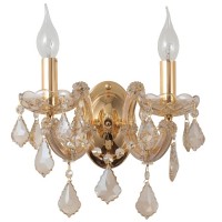 Бра Crystal lux INES AP2 GOLD/AMBER