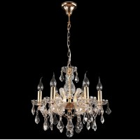 Подвесная люстра Crystal lux INES SP6 GOLD/TRANSPARENT