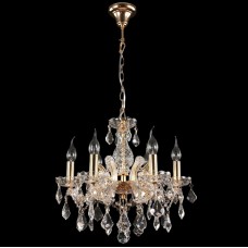 Подвесная люстра Crystal lux INES SP6 GOLD/TRANSPARENT