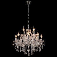 Подвесная люстра Crystal lux INES SP8+4 CHROME/TRANSPARENT