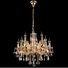 Подвесная люстра Crystal lux INES SP8+4 GOLD/AMBER