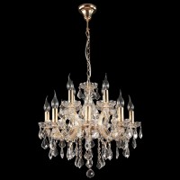 Подвесная люстра Crystal lux INES SP8+4 GOLD/TRANSPARENT