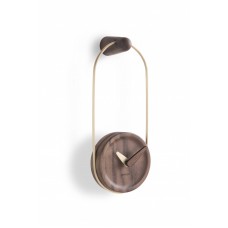 Часы Nomon Micro Eslabon gold/walnut d10, h26,5 cm MCESLAGN