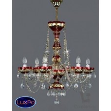 Подвесная люстра хрустальная ArtGlass VENDULA VI granat/opal