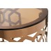 Столик журнальный круглый высокий с коричневым стеклом 13RXFS3053-GOLD Garda Decor