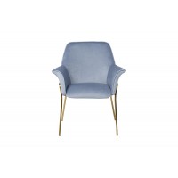 Кресло велюровое серо-голубое на металлических ножках 30C-1127-Z LBL Garda Decor